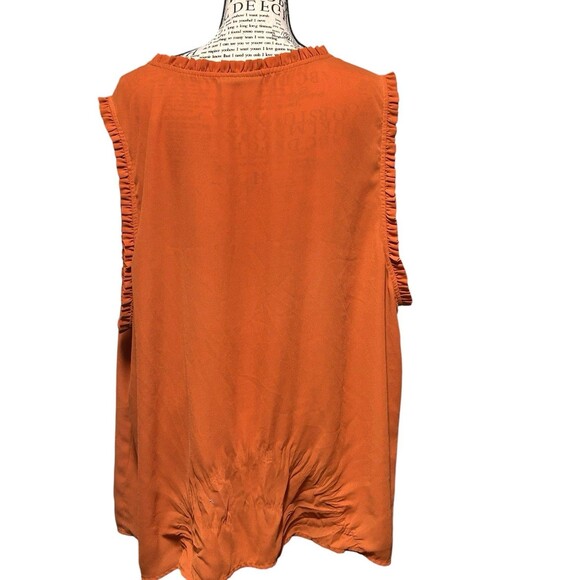 ModCloth‎ Rust Womens Ruffled Sleeveless Lightweight 3X Vacation Travel Fairy - Picture 3 of 7